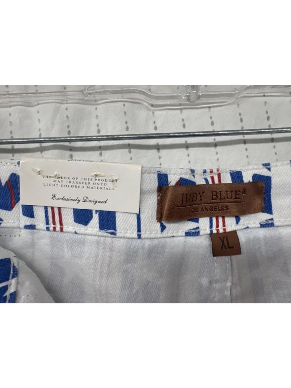 Judy Blue Women Short Sz XL Red/White/Blue Stars&Stripes Americana Patriotic NWT - Picture 7 of 16